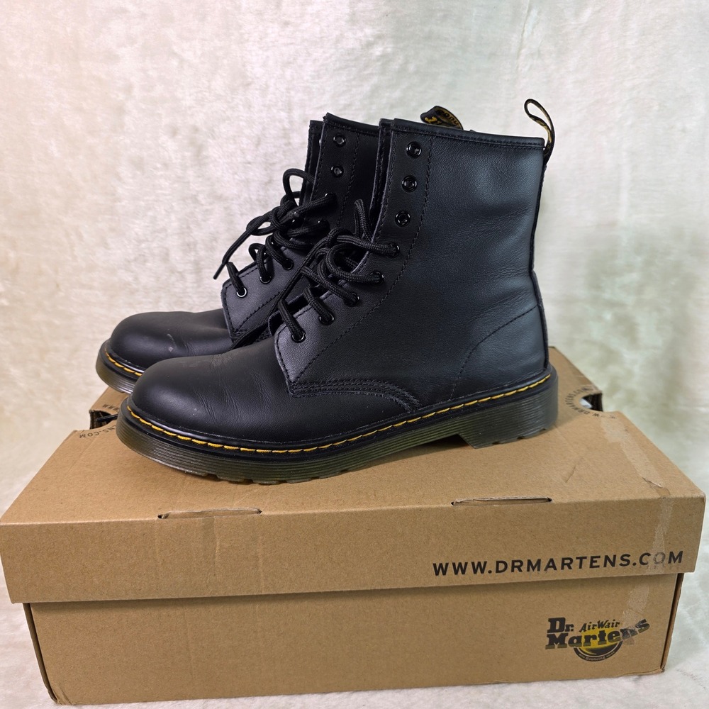 Dr. Martens 1460 Y Softy T Black Leather Side Zip Combat Boots 37 Men 5 Women 6